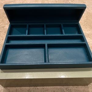 New Turquoise Levenger Leather Desk Organizer